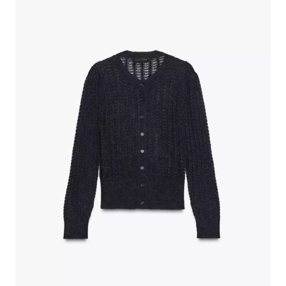 Zara Pointelle Knit Wool And Alpaca Cardigan - Picture 6 of 7